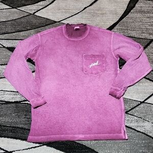 VS PINK CREW-NECK CAMPUS-FIT BURN-OUT 2017 LONG-SLEEVED TEE-SHIRT